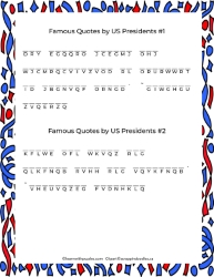 Quotes US Presidents Cryptograms-Letters