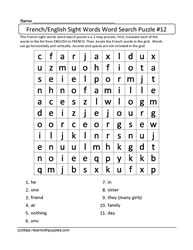French English Word Search #12