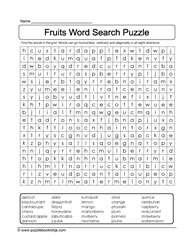 Colorful Fruit WordSearch