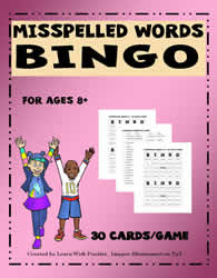 Misspelled Words Bingo Game-01