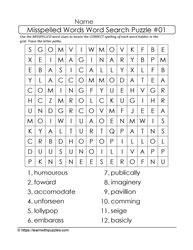 Misspelled Words Word Search 01