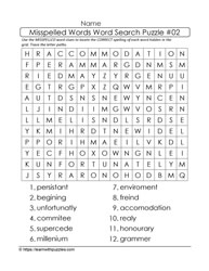Misspelled Words Word Search 02
