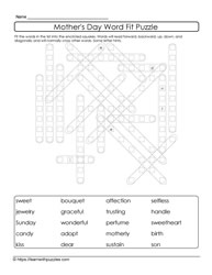 Mother's Day Word Fit Puzzle 03