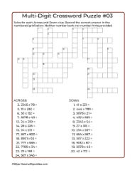 Multi-Digit Crossword #03