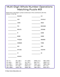Multi-Digit Multiplication Matching #01