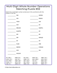 Multi-Digit Multiplication Matching #02