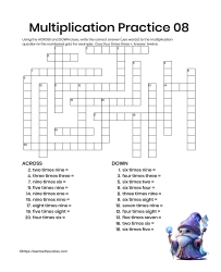 Multiplication Practice 3rd Grade 08