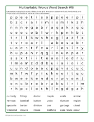 Word Search Puzzle 16