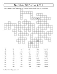 Number Fit Puzzle - 011
