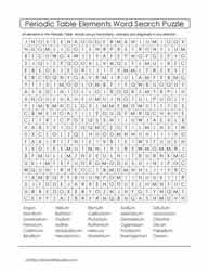 Periodic Table Word Search #01