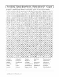 periodic table elements word searches learn with puzzles