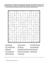 Periodic Table Wordsearch Challenge 2