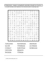 Periodic Table Wordsearch Challenge 4