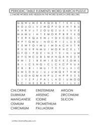 Periodic Table Wordsearch Challenge 6