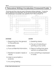 Persuasive Writing Crossword and Google Quiz #05b