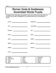 Scrambled Roman Words Puzzle