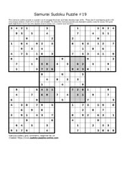 Samurai Sudoku Puzzle 19