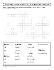 15 Weather Words Puzzle