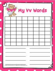 Word Search Activity Letter V