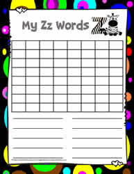 Word Search Activity Letter Z