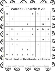 Wordoku Puzzle #29